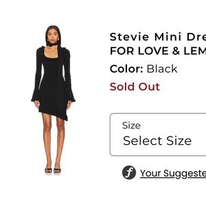 For Love And Lemons Black Asymmetrical Mini Dress